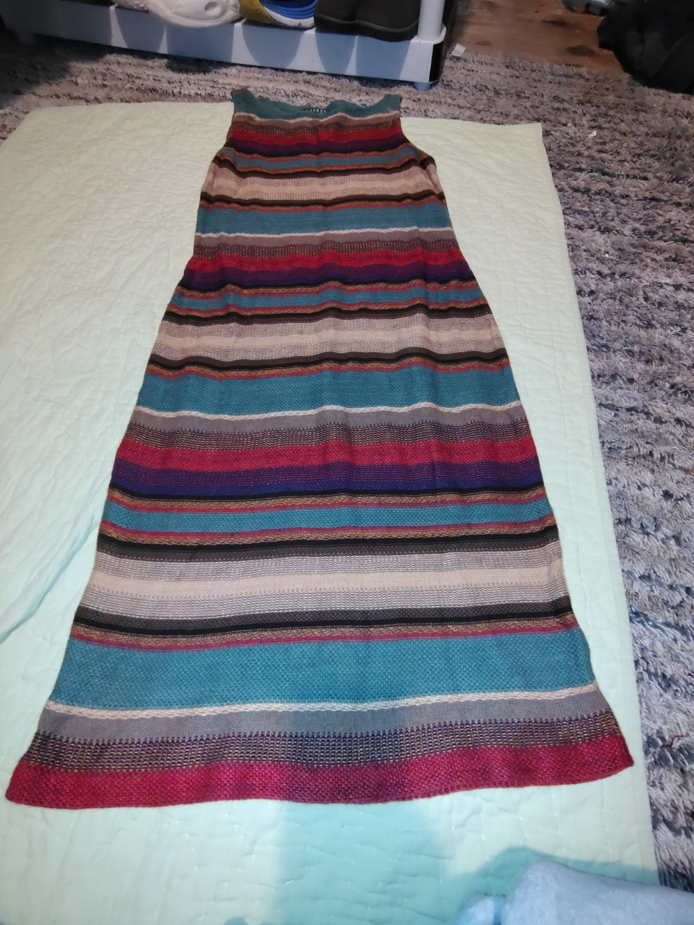 Lauren Ralph Lauren Multi-Color Striped Knit Maxi Dress
